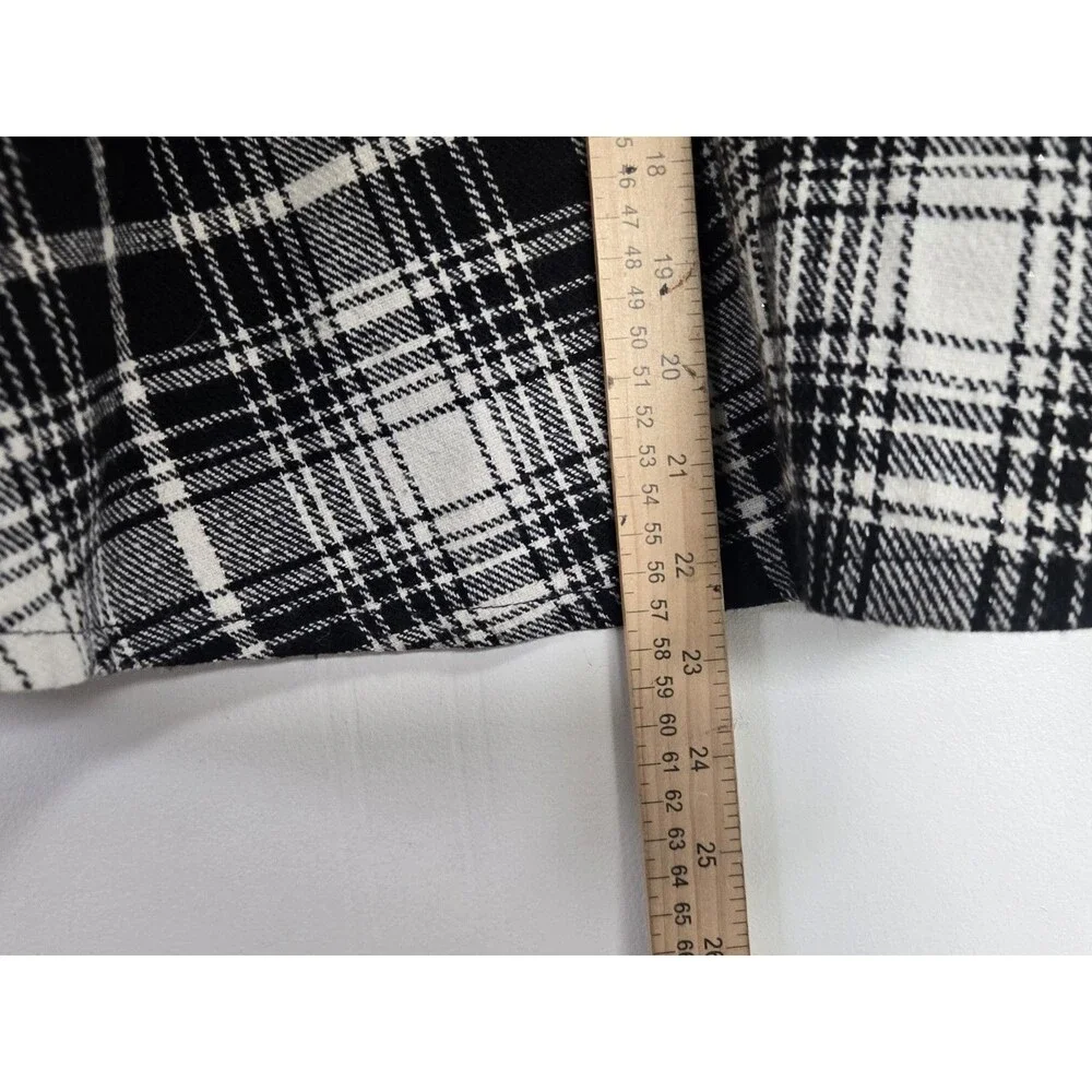 Allegra K Skirt Womens S Midi Black White Plaid Preppy Academia Grunge NWT - Picture 7 of 9
